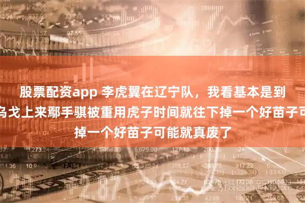 股票配资app 李虎翼在辽宁队，我看基本是到头了，自从乌戈上来鄢手骐被重用虎子时间就往下掉一个好苗子可能就真废了